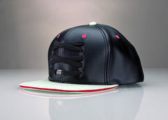 Black Leather Solar Snapback